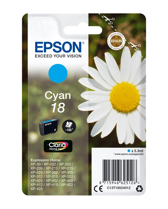 Cartuccia inchiostro originale Epson 18 ciano nuovo