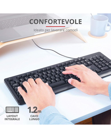 Newtop tp01 tastiera pc layout italiano 105 tasti con cavo - nuova