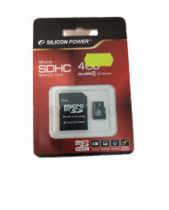 Silicon Power 4GB scheda memoria microSD Classe 4 sdhc adattatore