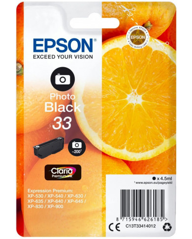 Cartuccia Originale Epson T3341 c13t33414022 nero photo Cartuccia Originale Epson T3341 c13t33414022 nero photo