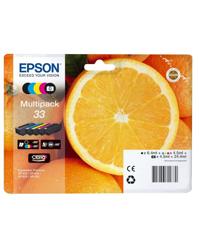 Cartuccia Originale Epson Multipack 33 C13T33374021 XP530 XP540 XP630 Cartuccia Originale Epson Multipack 33 C13T33374021 XP530 XP540 XP630