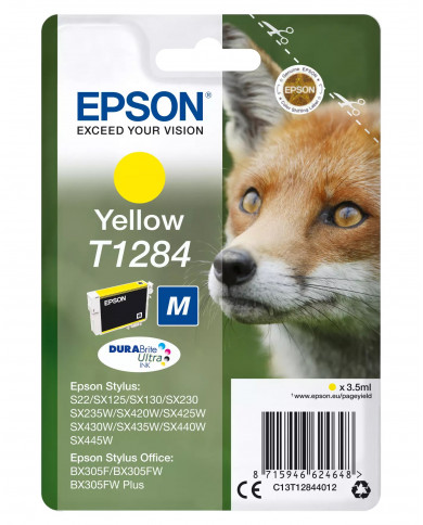 Cartuccia Originale epson T1284 S22 Sx125 SX130 C13T12844021 giallo Cartuccia Originale epson T1284 S22 Sx125 SX130 C13T12844021 giallo