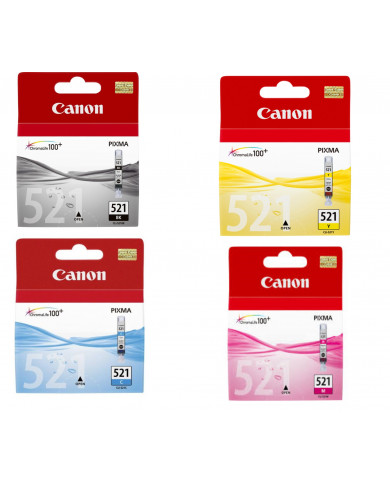 Kit Cartucce Originali Canon Serie 521 CLI521 magenta ciano giallo nero