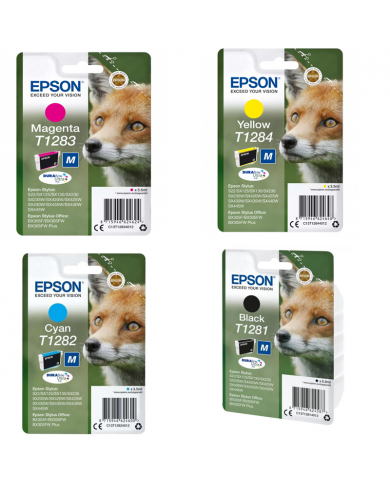 Kit 4 cartucce originali epson T1281 T1282 T1283 T1284 S22 Sx125 SX130