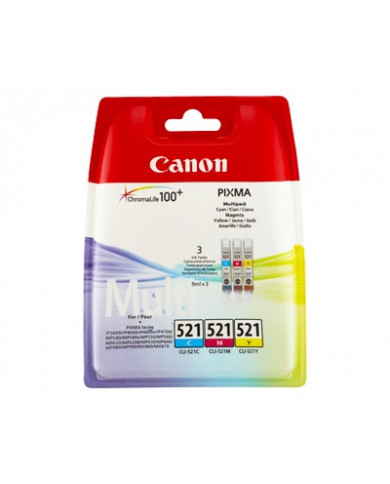 Cartuccia Multipack Originale Canon Serie 521 CLI521 tricromia 2934B007AA nuovo Cartuccia Multipack Originale Canon Serie 521 CLI521 tricromia 2934B007AA nuovo