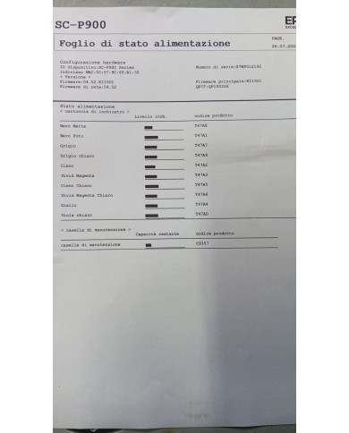 Epson SureColor SC-P900 Stampante fotografica inkjet a colori A2 usata Epson SureColor SC-P900 Stampante fotografica inkjet a colori A2 usata