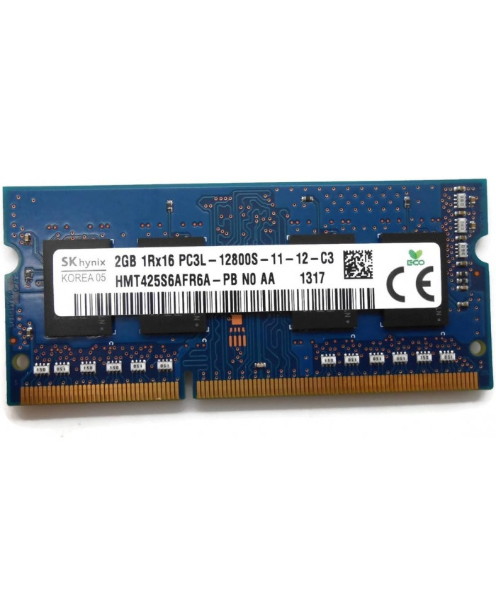 Hynix Memoria RAM 2 GB 1600 MHz CL11 SO DIMM 204 pin DDR3L HMT425S6AFR6A-PB Hynix Memoria RAM 2 GB 1600 MHz CL11 SO DIMM 204 pin DDR3L HMT425S6AFR6A-PB