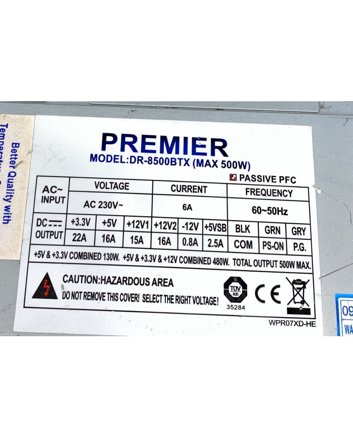 Alimentatore originale PREMIER DR-8500BTX 500W PC Desktop